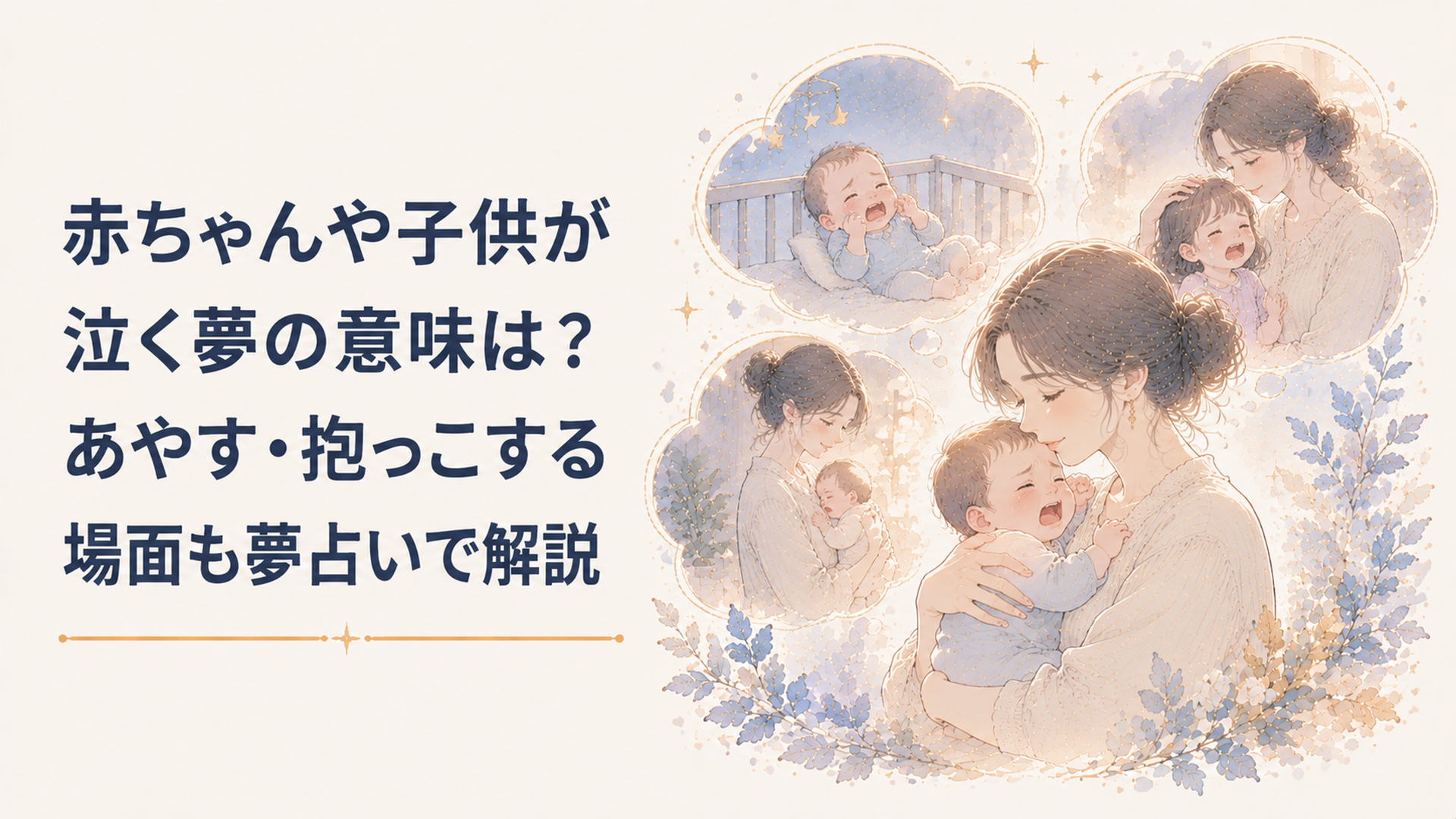 赤ちゃんや子供が泣く夢の意味は？あやす・抱っこする場面も夢占いで解説