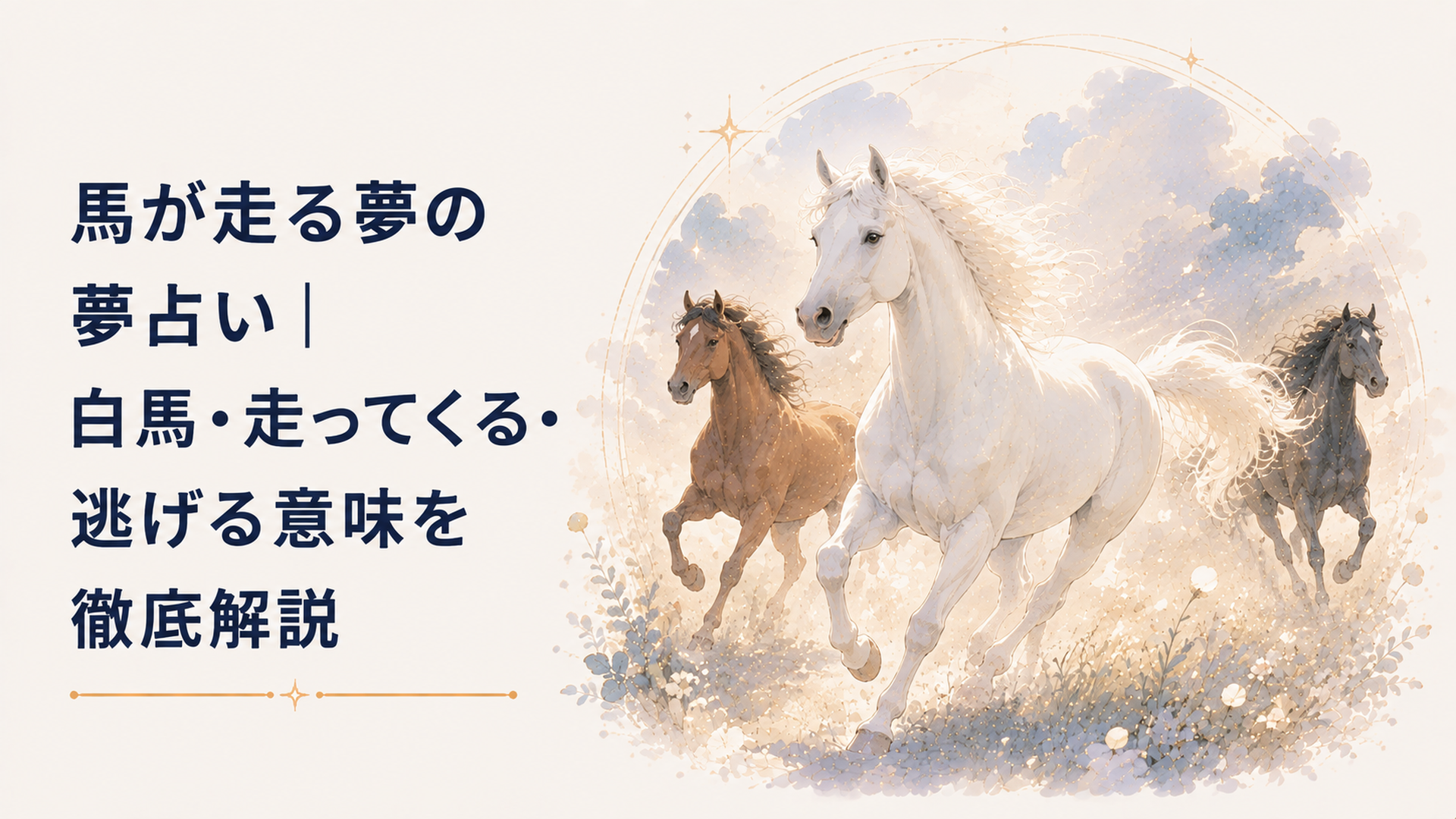 馬が走る夢の夢占い｜白馬・走ってくる・逃げる意味を徹底解説